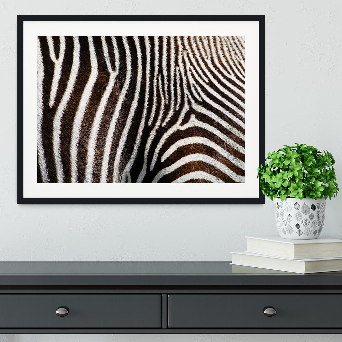 Zebra Fur Framed Print - Canvas Art Rocks - 1