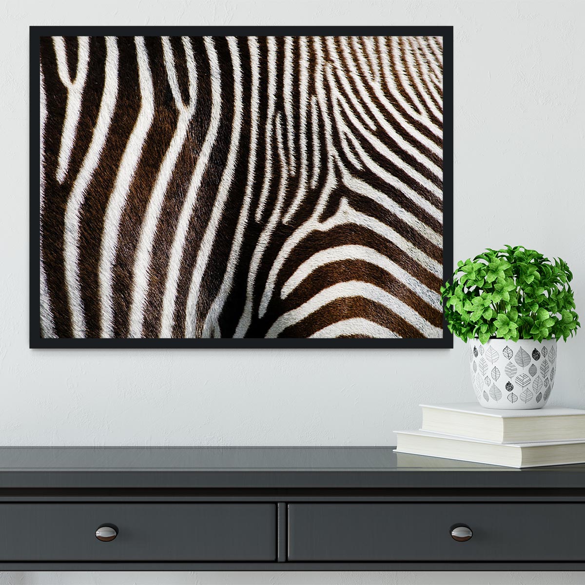 Zebra Fur Framed Print - Canvas Art Rocks - 2