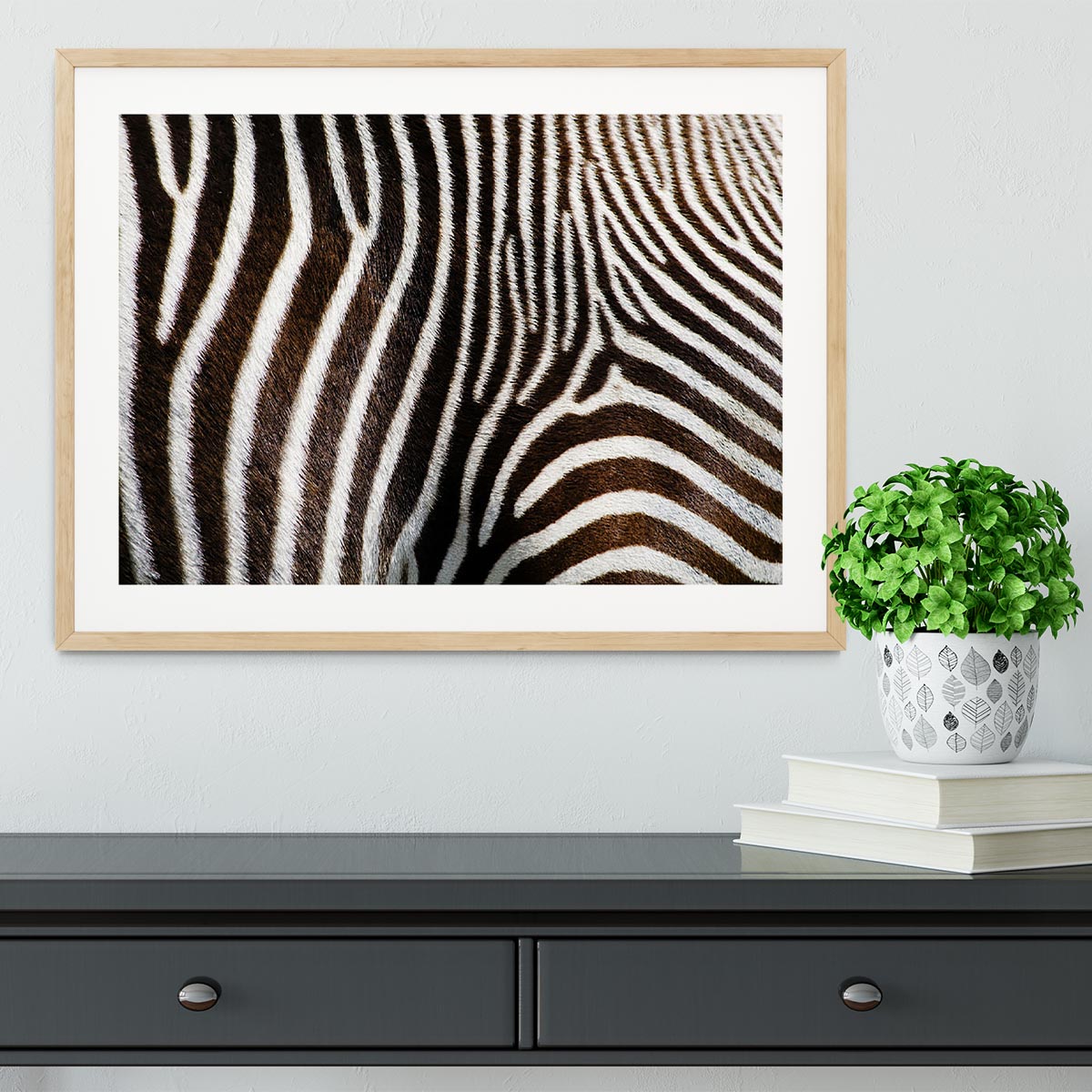 Zebra Fur Framed Print - Canvas Art Rocks - 3
