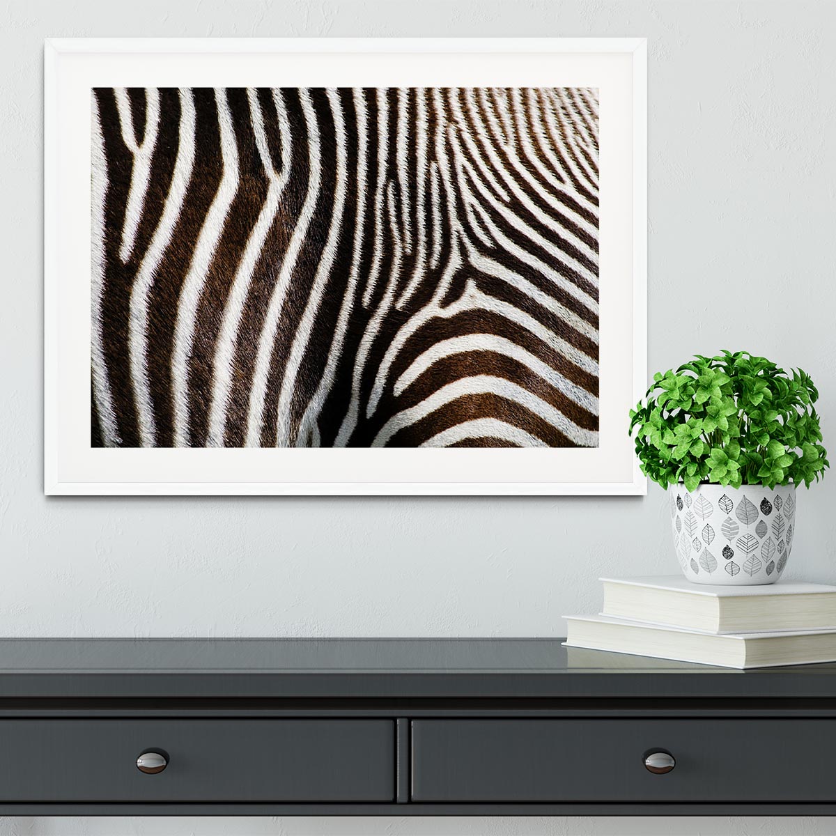 Zebra Fur Framed Print - Canvas Art Rocks - 5