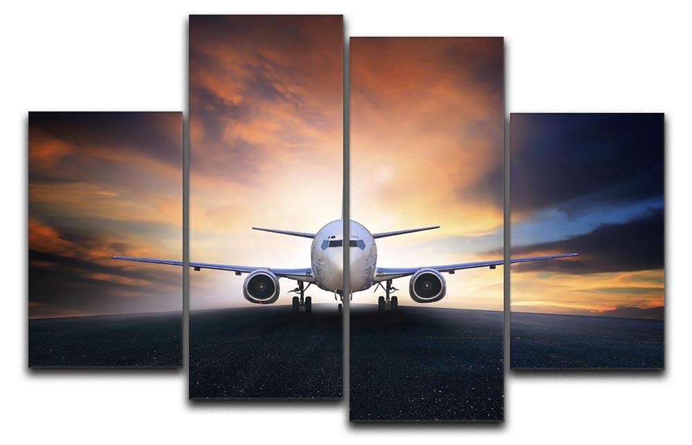 air plane preparing to take off 4 Split Panel Canvas  - Canvas Art Rocks - 1