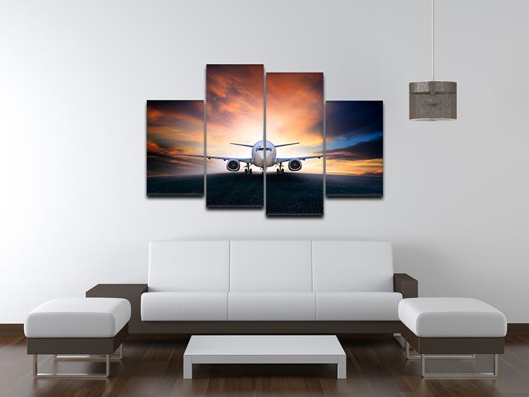 air plane preparing to take off 4 Split Panel Canvas  - Canvas Art Rocks - 3