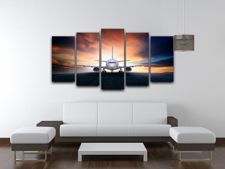 air plane preparing to take off 5 Split Panel Canvas  - Canvas Art Rocks - 3