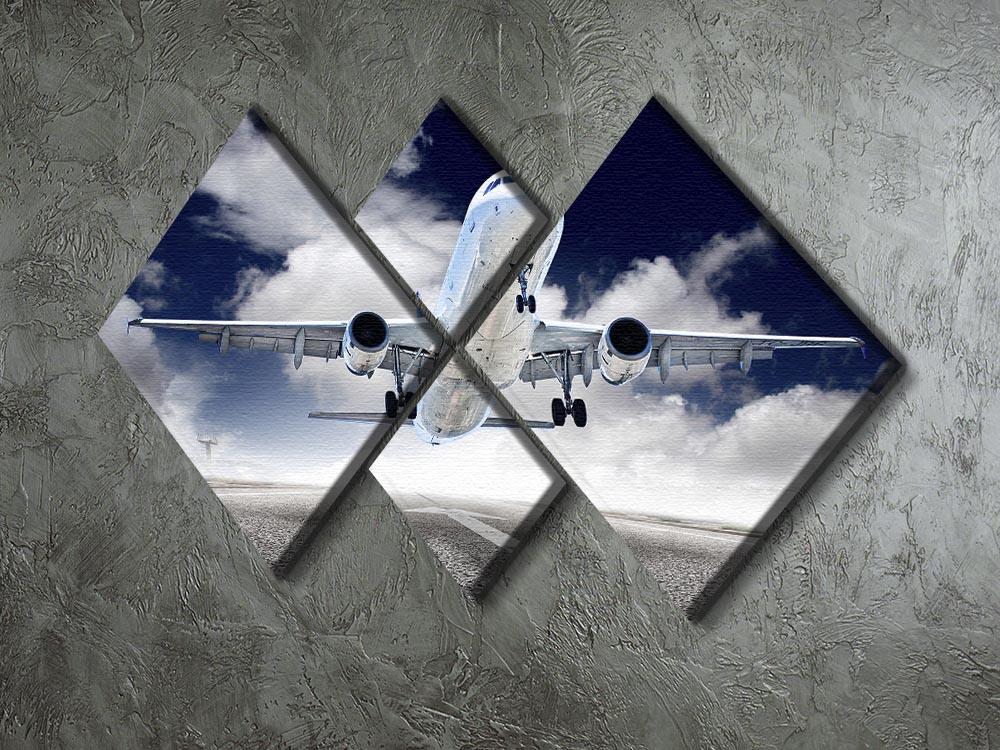 airplane take-off 4 Square Multi Panel Canvas  - Canvas Art Rocks - 2