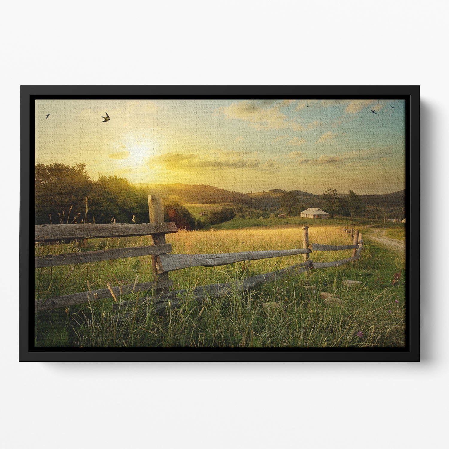 art rural landscape Floating Framed Canvas