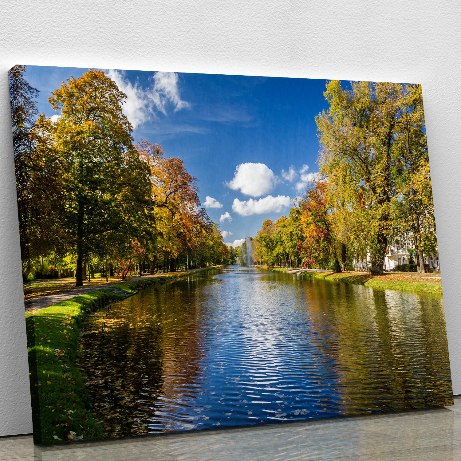 autumn park on the river Canvas Print or Poster - Canvas Art Rocks - 1