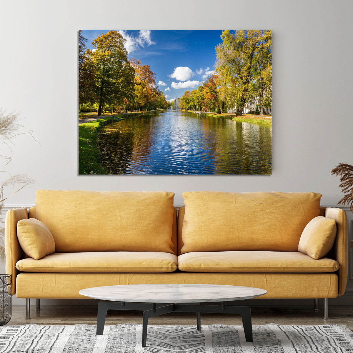 autumn park on the river Canvas Print or Poster - Canvas Art Rocks - 4
