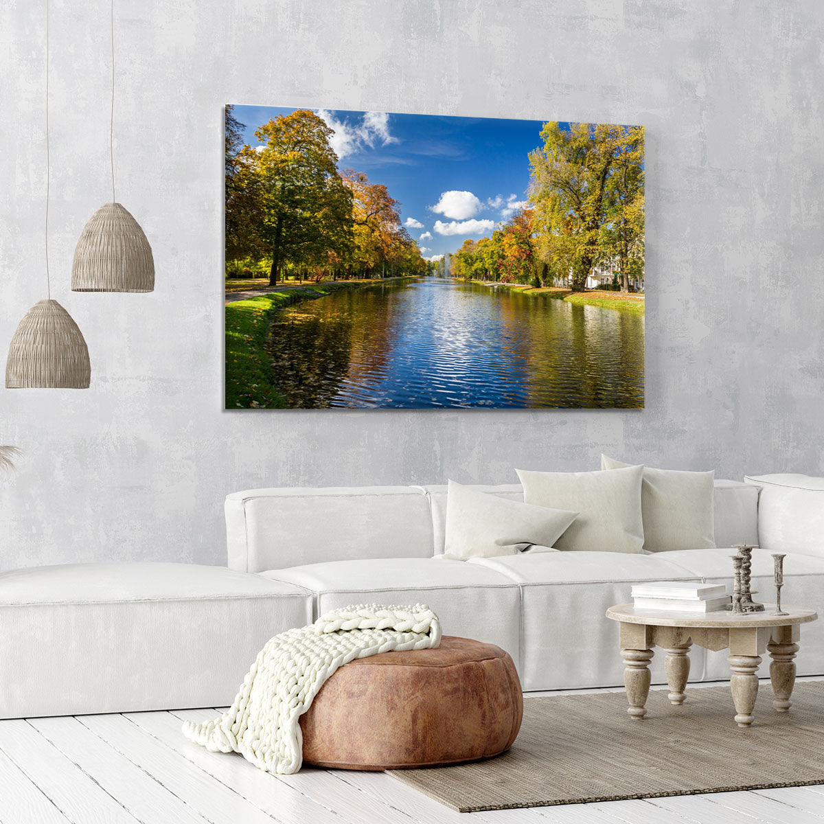 autumn park on the river Canvas Print or Poster - Canvas Art Rocks - 6