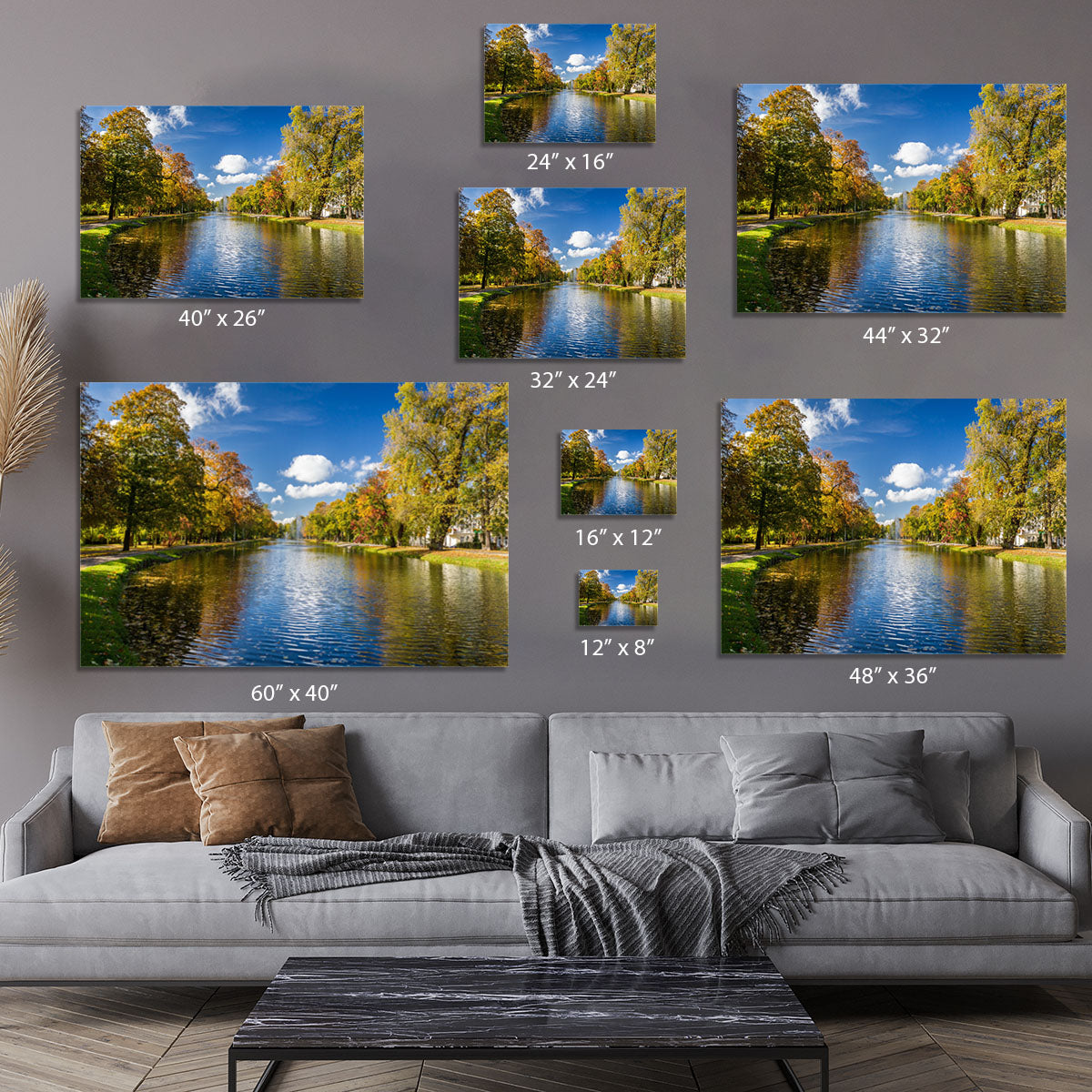 autumn park on the river Canvas Print or Poster - Canvas Art Rocks - 7