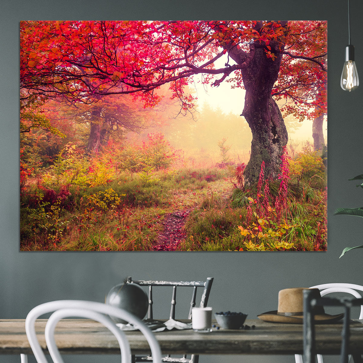 autumn trees in forest Canvas Print or Poster - Canvas Art Rocks - 3