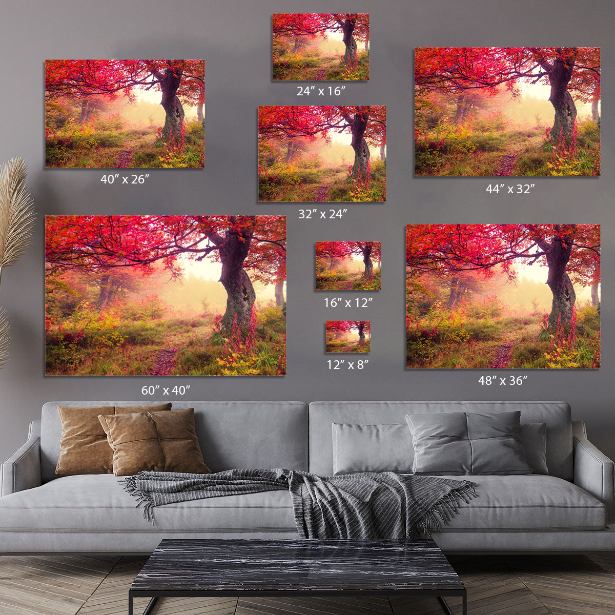 autumn trees in forest Canvas Print or Poster - Canvas Art Rocks - 7