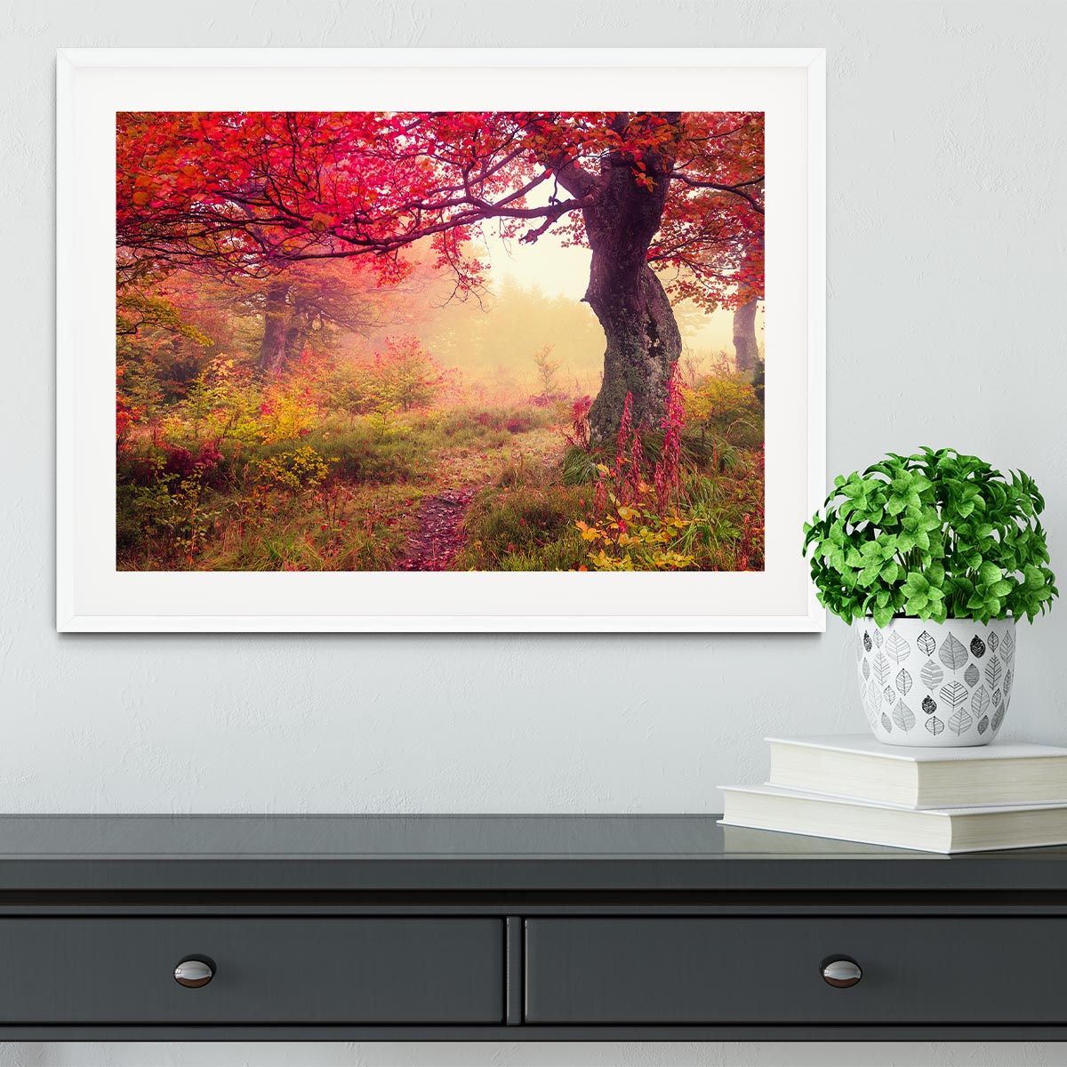 autumn trees in forest Framed Print - Canvas Art Rocks - 5