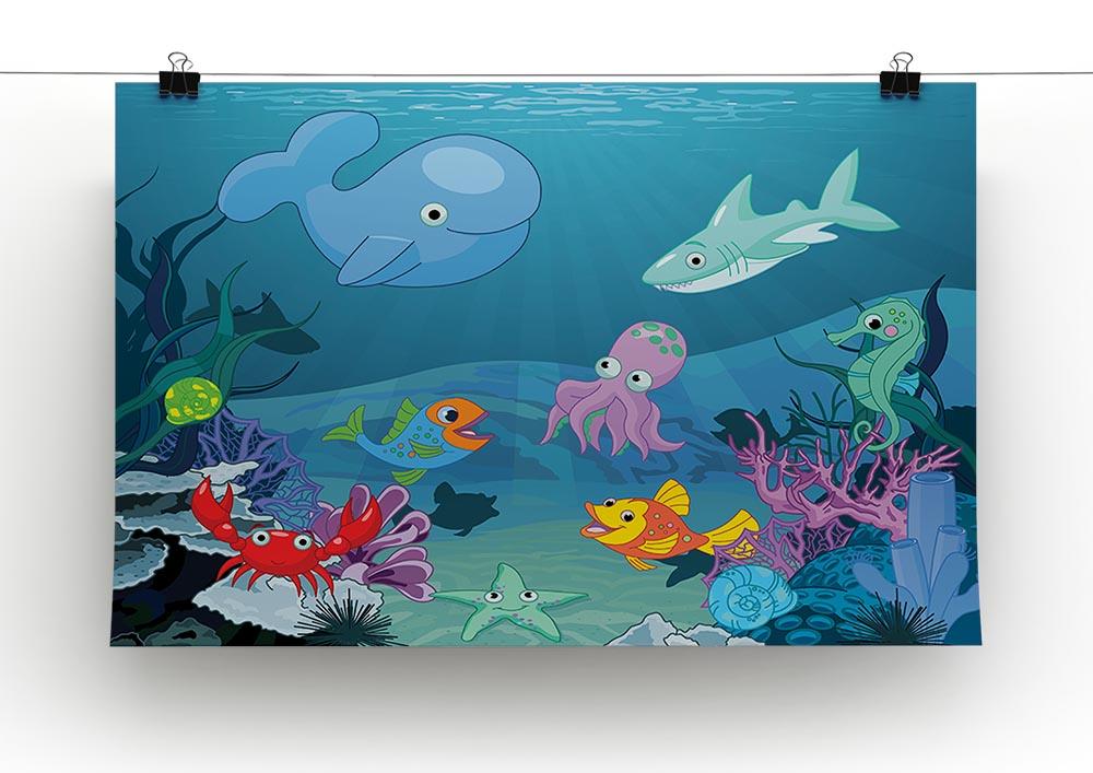 background of an underwater life Canvas Print or Poster - Canvas Art Rocks - 2