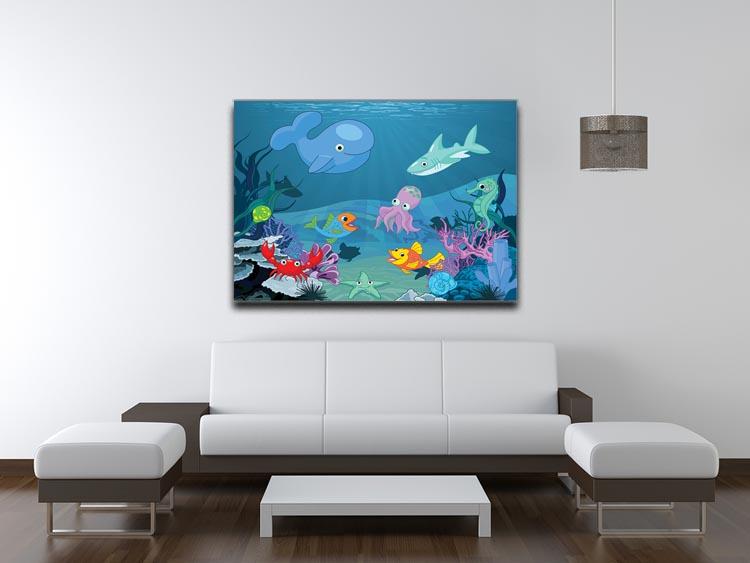 background of an underwater life Canvas Print or Poster - Canvas Art Rocks - 4