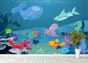 background of an underwater life Wall Mural Wallpaper - Canvas Art Rocks - 4