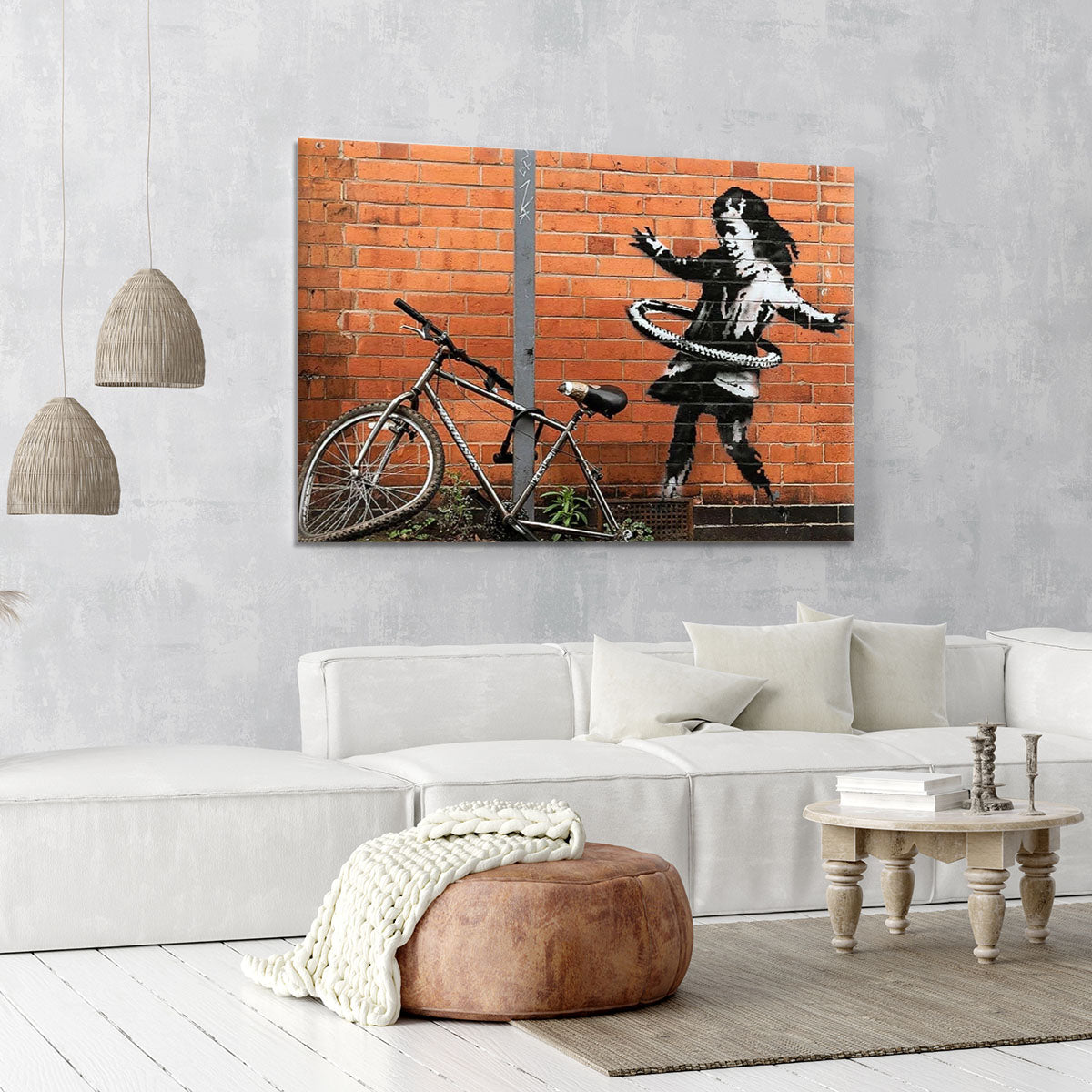 banksy Hula Hoop Girl Canvas Print or Poster