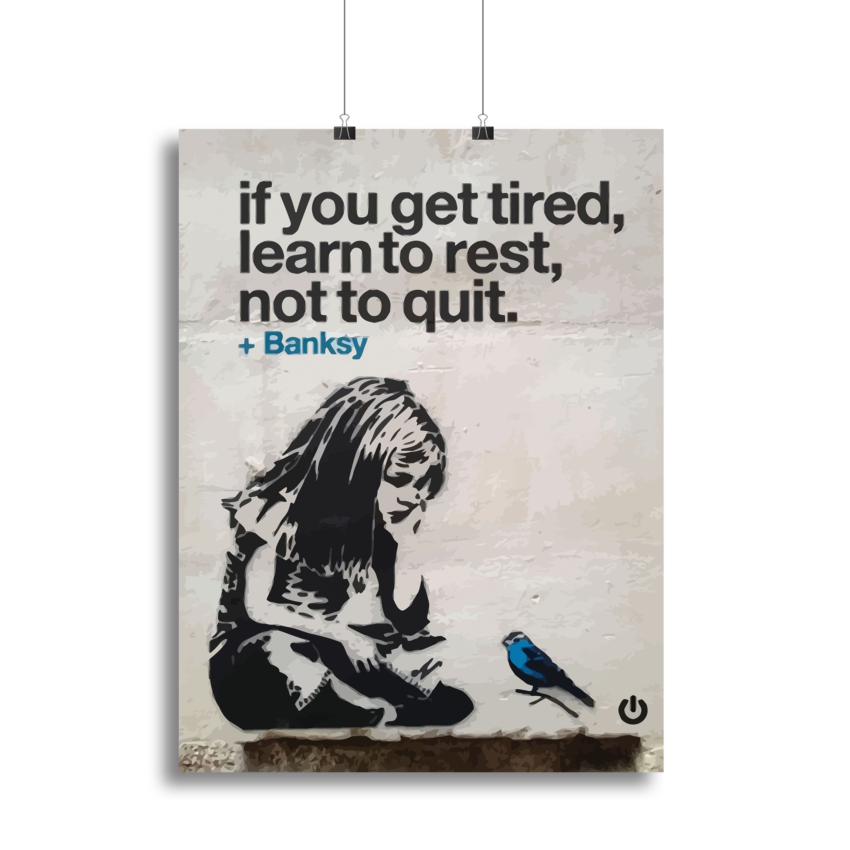 banksy if you get tired Canvas Print or Poster - Canvas Art Rocks - 2