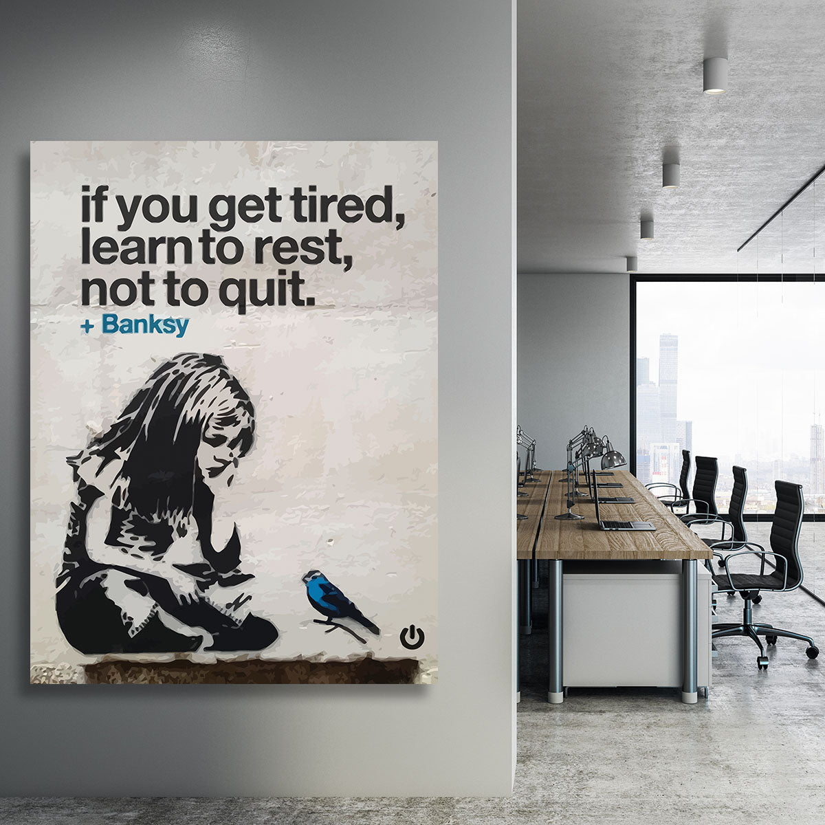 banksy if you get tired Canvas Print or Poster - Canvas Art Rocks - 3