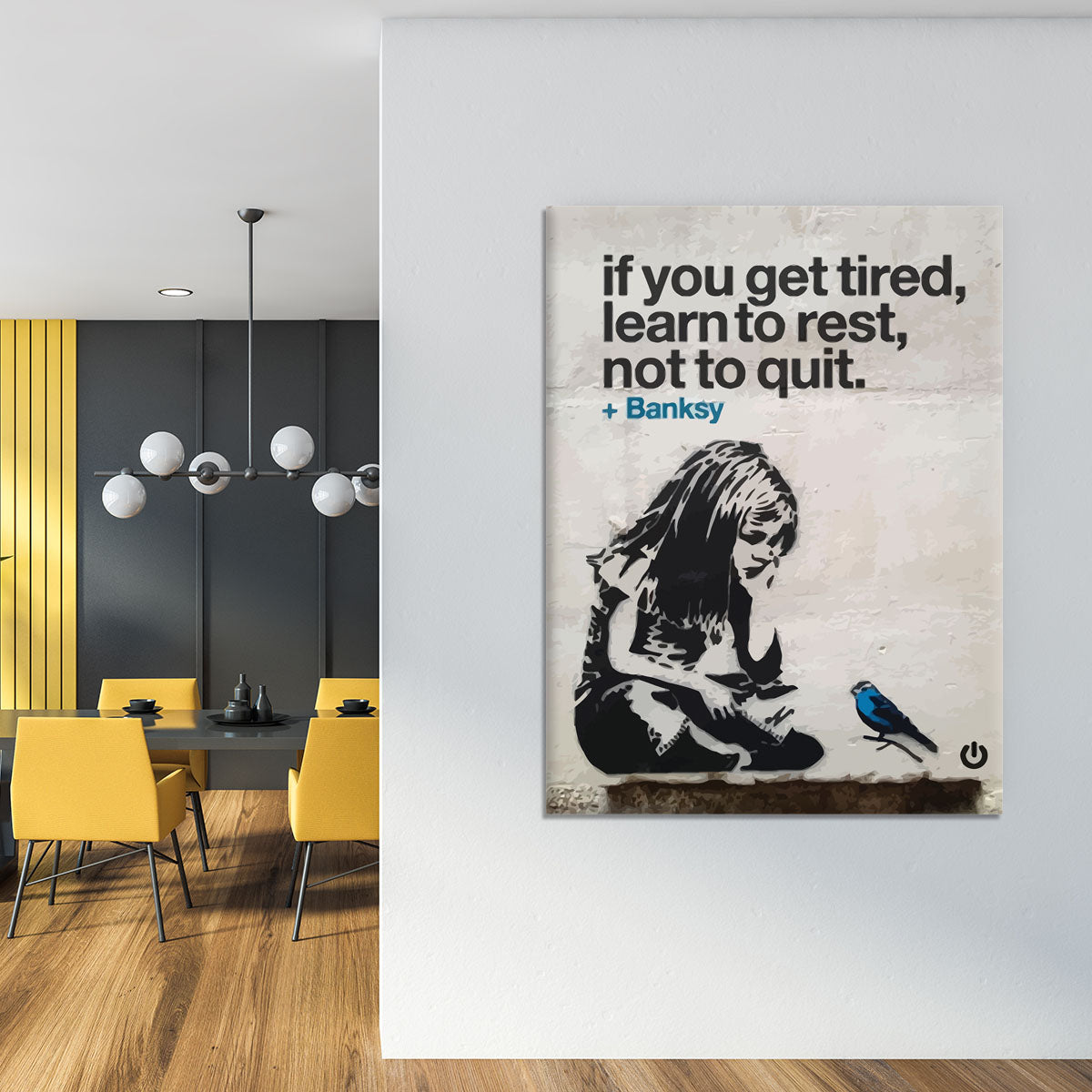 banksy if you get tired Canvas Print or Poster - Canvas Art Rocks - 4