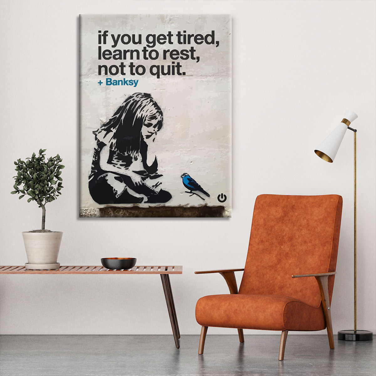 banksy if you get tired Canvas Print or Poster - Canvas Art Rocks - 6
