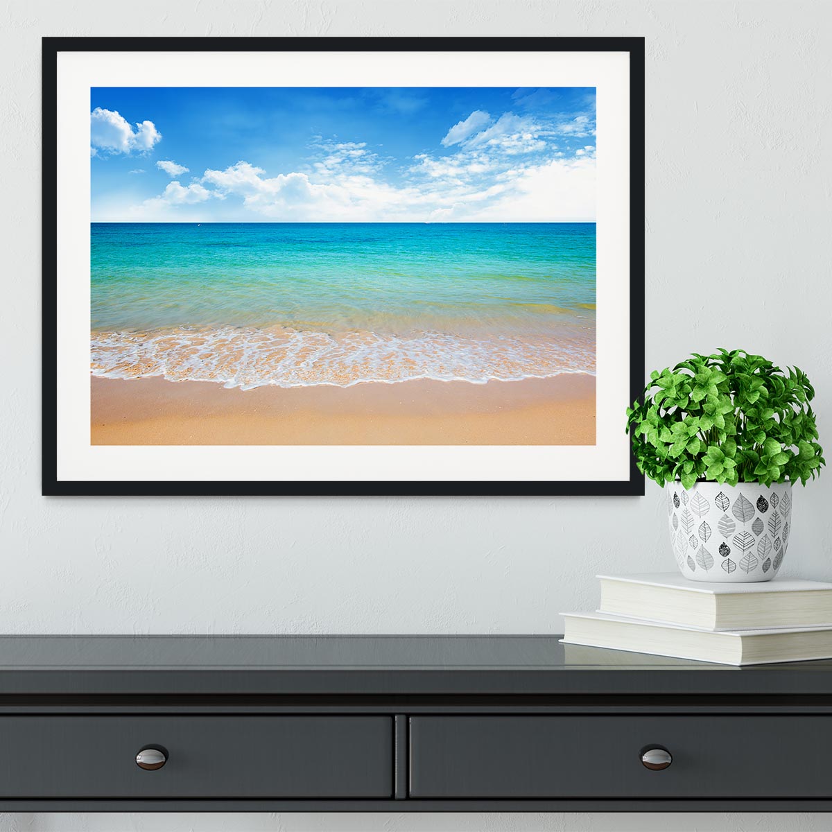 beach and tropical sea Framed Print - Canvas Art Rocks - 1