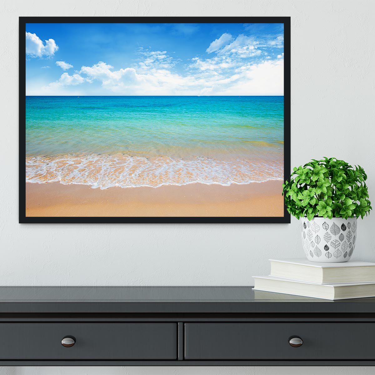 beach and tropical sea Framed Print - Canvas Art Rocks - 2