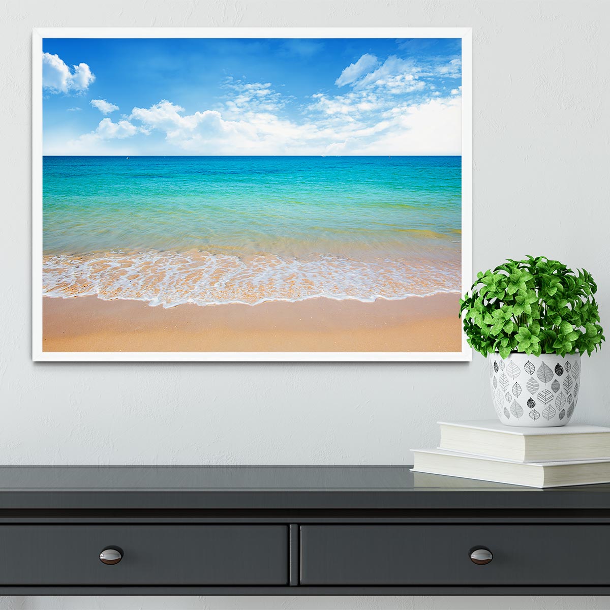 beach and tropical sea Framed Print - Canvas Art Rocks -6