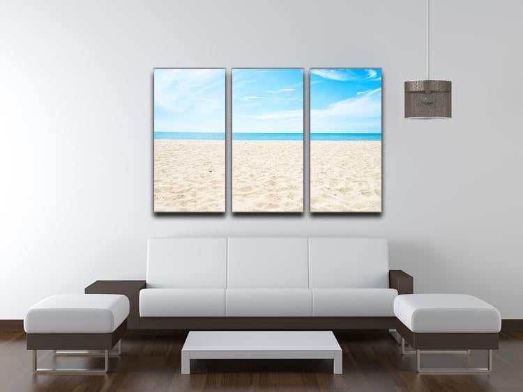 beach background with copy space 3 Split Panel Canvas Print - Canvas Art Rocks - 3