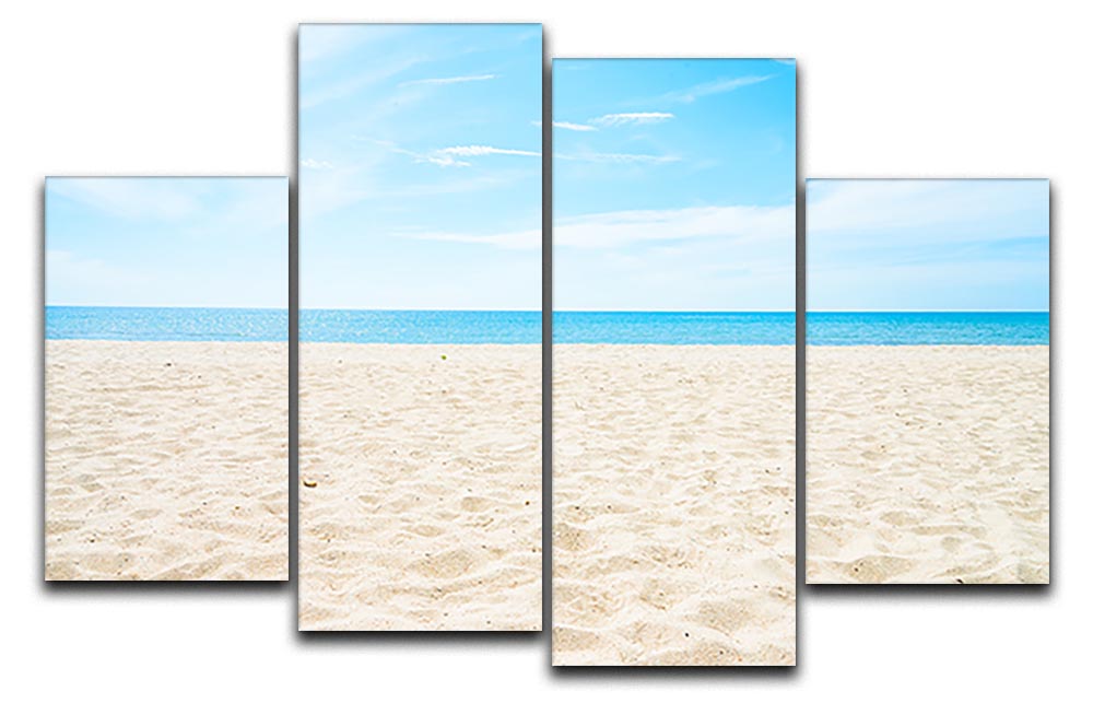 beach background with copy space 4 Split Panel Canvas - Canvas Art Rocks - 1