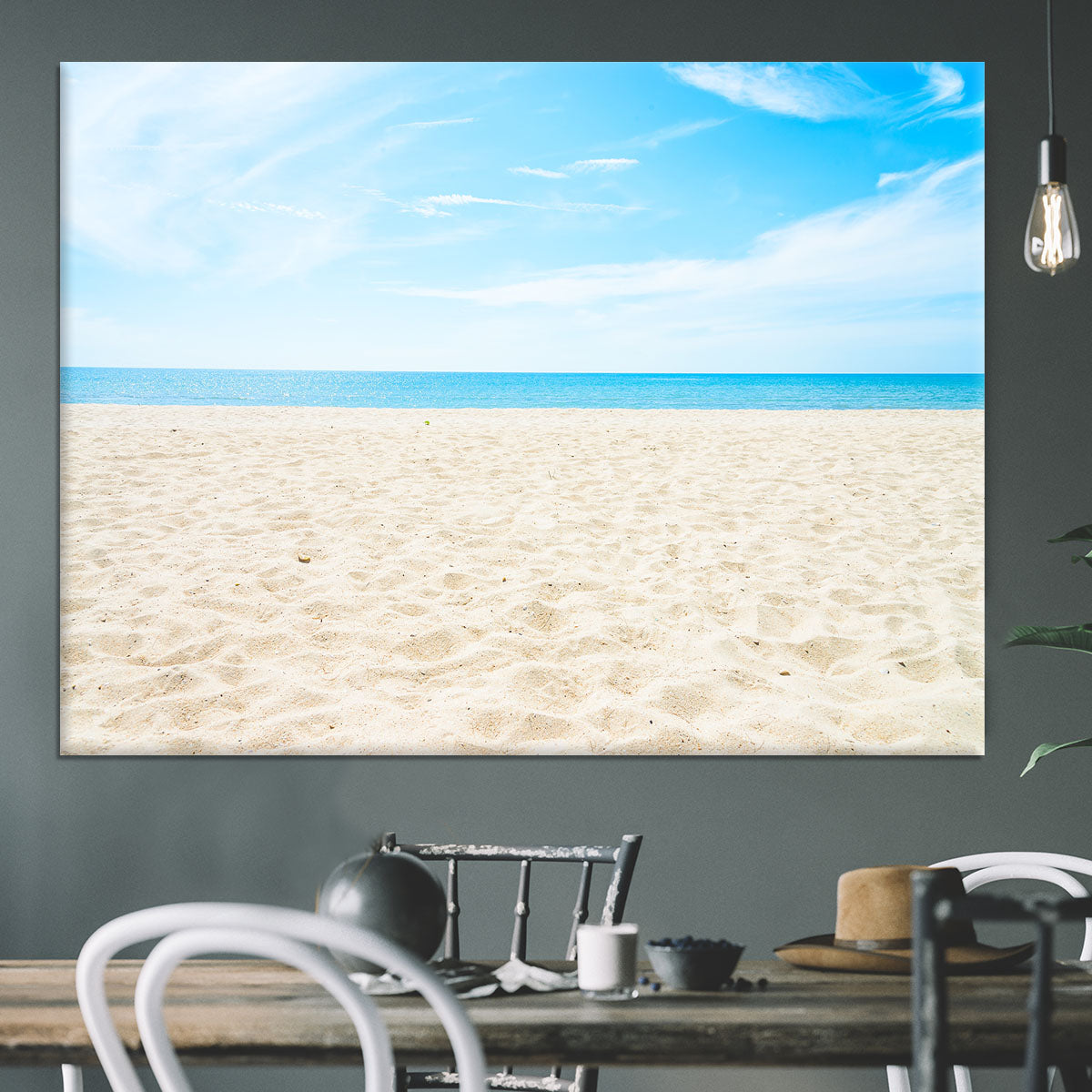 beach background with copy space Canvas Print or Poster - Canvas Art Rocks - 3