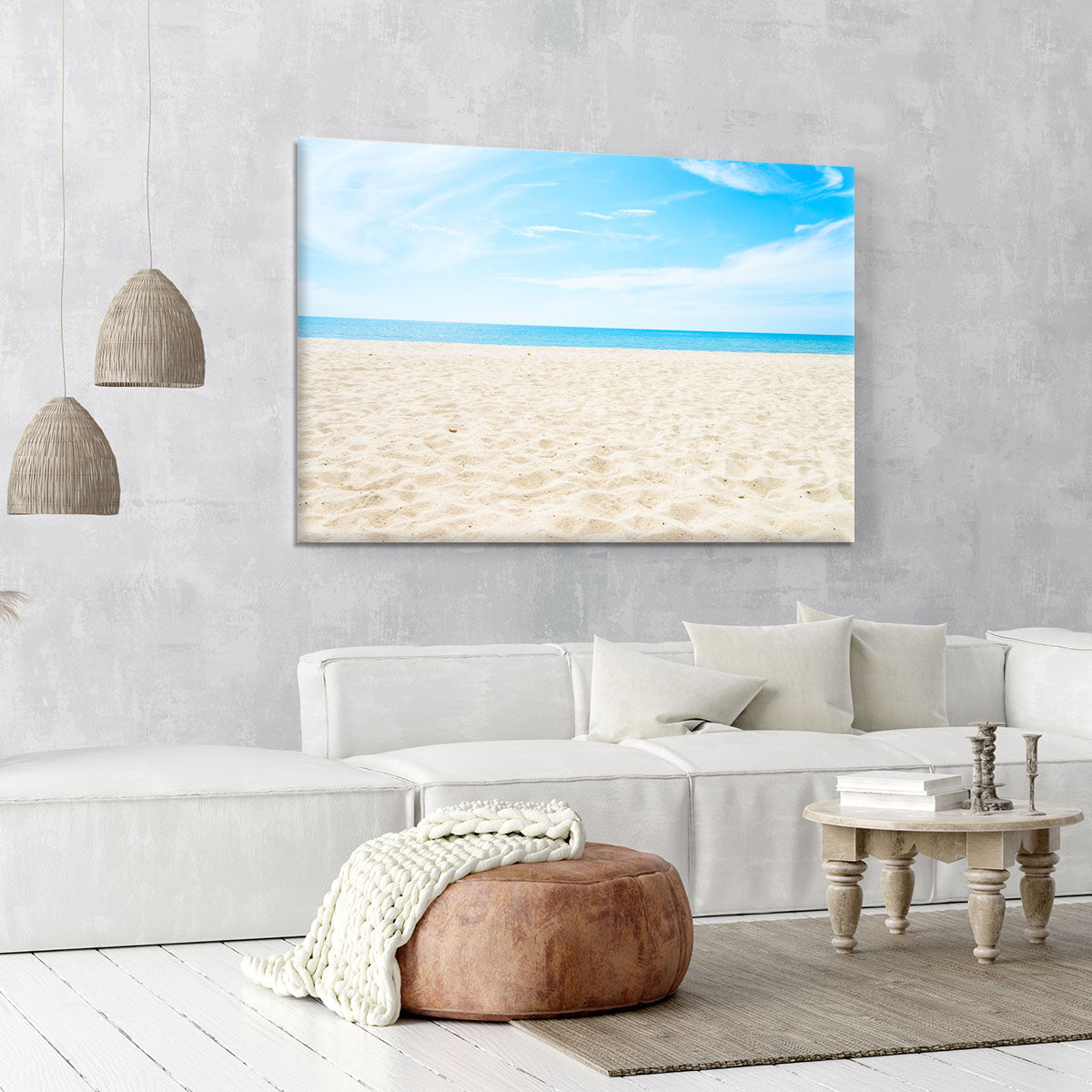 beach background with copy space Canvas Print or Poster - Canvas Art Rocks - 6