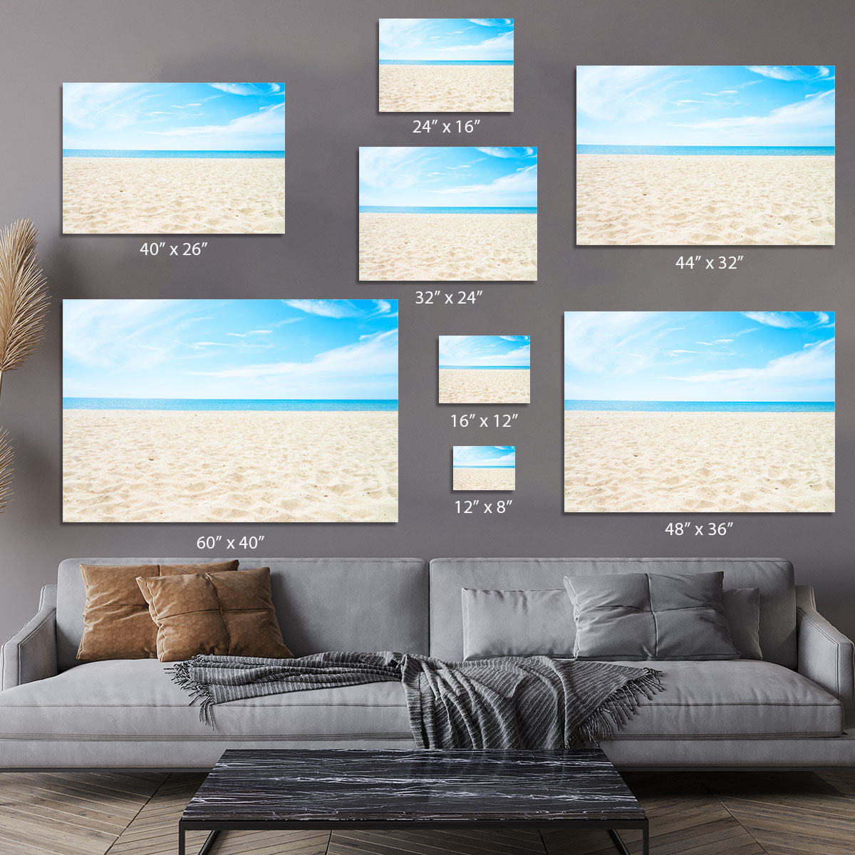 beach background with copy space Canvas Print or Poster - Canvas Art Rocks - 7