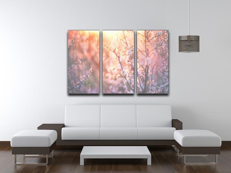blooming tree and sun flare 3 Split Panel Canvas Print - Canvas Art Rocks - 3