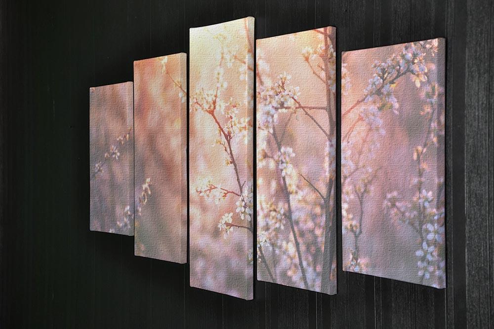 blooming tree and sun flare 5 Split Panel Canvas  - Canvas Art Rocks - 2