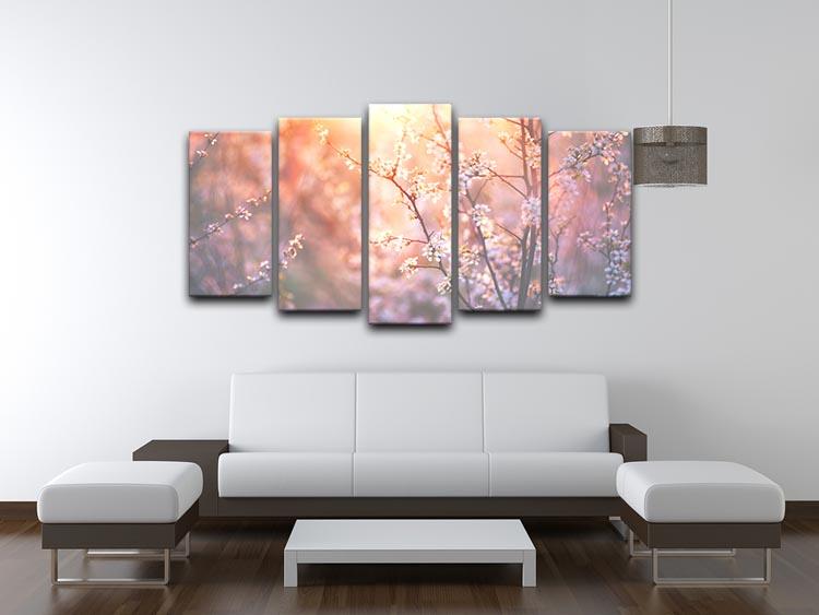 blooming tree and sun flare 5 Split Panel Canvas  - Canvas Art Rocks - 3