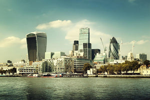 city skyline from the River Thames Wall Mural Wallpaper - Canvas Art Rocks - 1