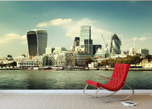 city skyline from the River Thames Wall Mural Wallpaper - Canvas Art Rocks - 2