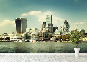 city skyline from the River Thames Wall Mural Wallpaper - Canvas Art Rocks - 4