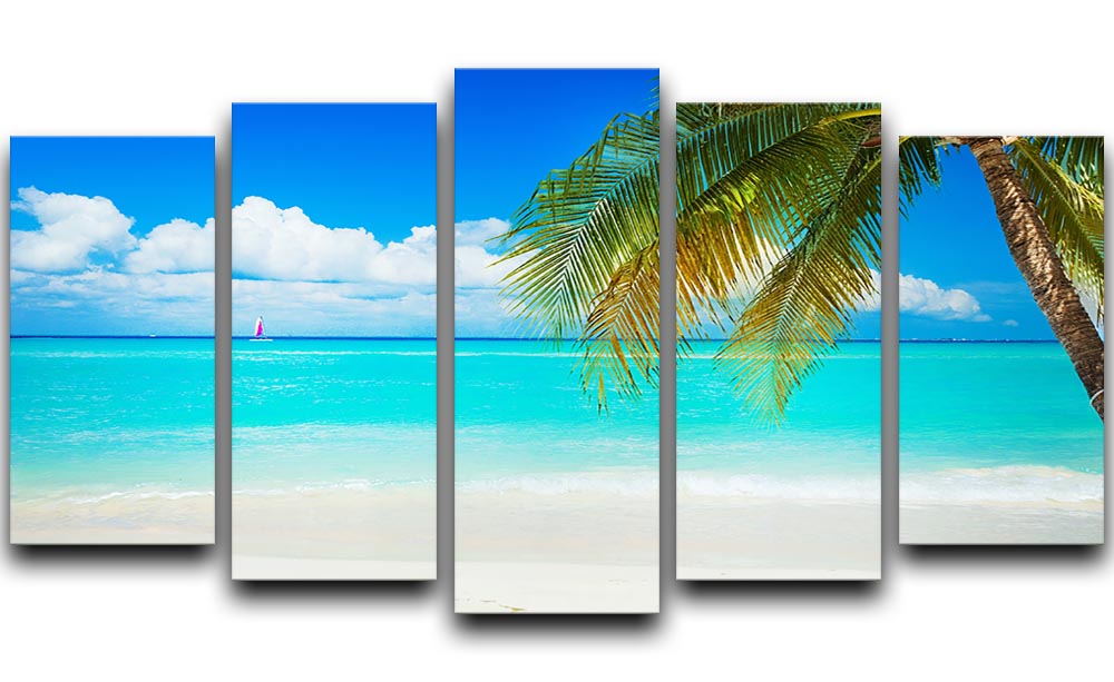 clear blue sea Beach 5 Split Panel Canvas - Canvas Art Rocks - 1