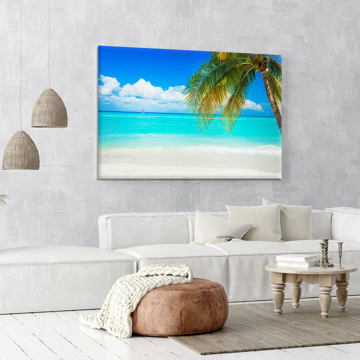 clear blue sea Beach Canvas Print or Poster - Canvas Art Rocks - 6