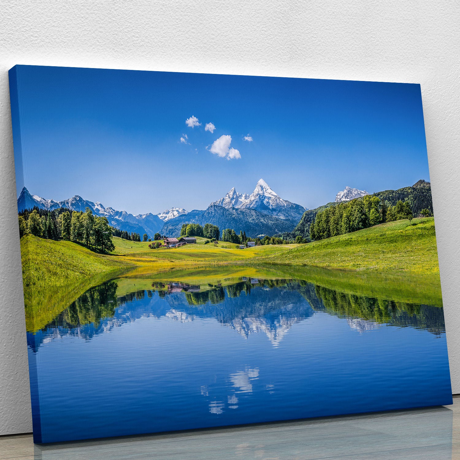 clear mountain lake and fresh green Canvas Print or Poster - Canvas Art Rocks - 1