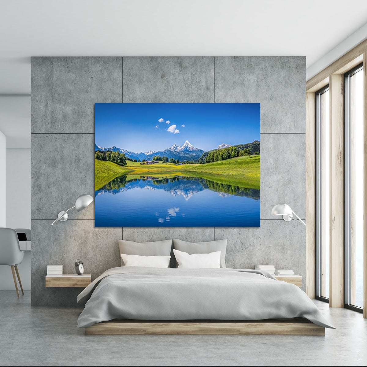 clear mountain lake and fresh green Canvas Print or Poster - Canvas Art Rocks - 5