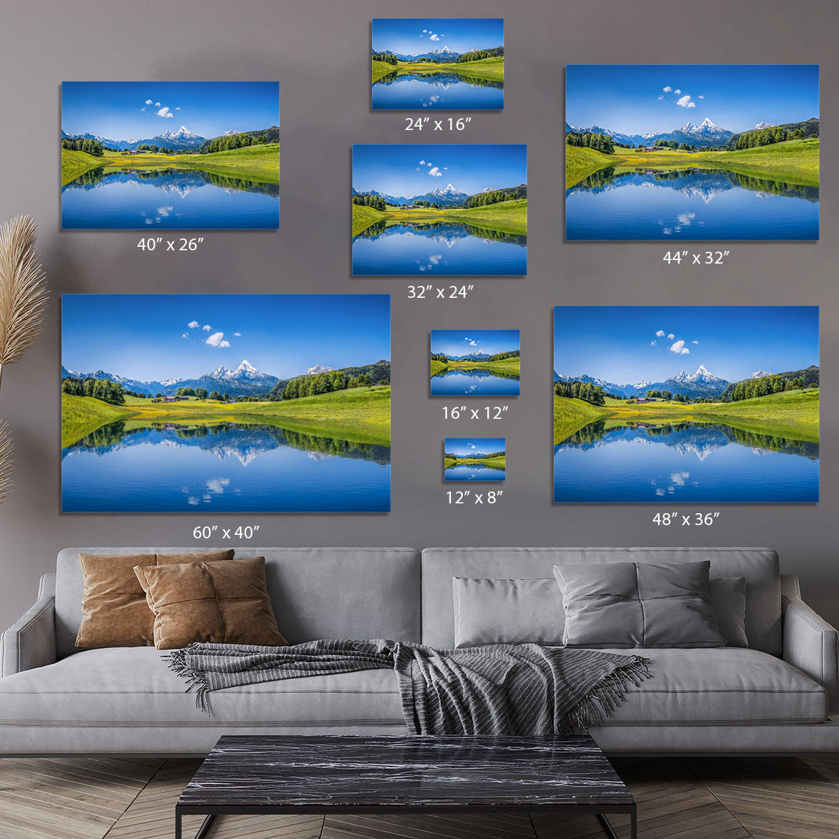 clear mountain lake and fresh green Canvas Print or Poster - Canvas Art Rocks - 7