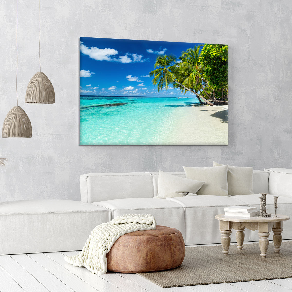 coco palms on paradise beach Canvas Print or Poster - Canvas Art Rocks - 6