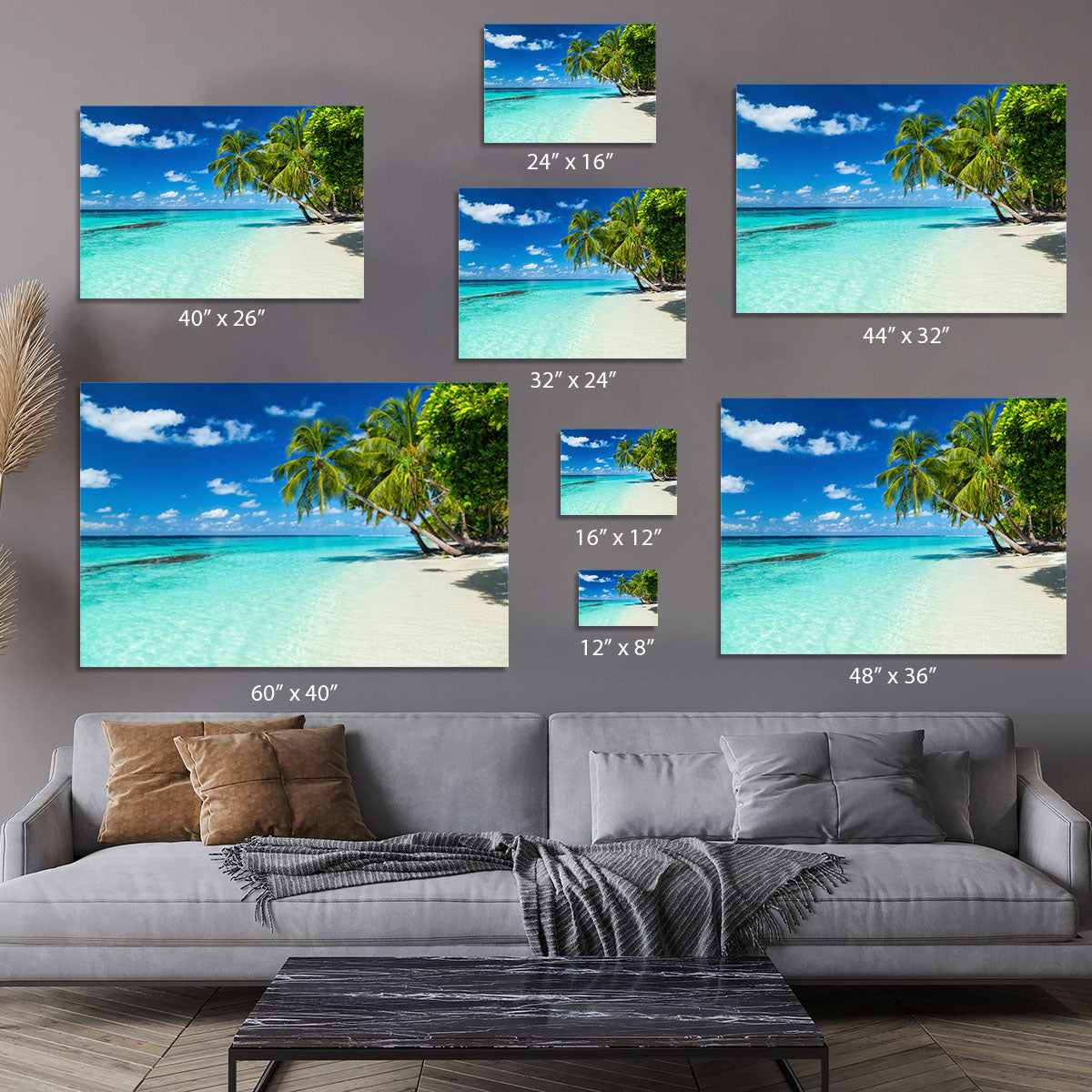 coco palms on paradise beach Canvas Print or Poster - Canvas Art Rocks - 7
