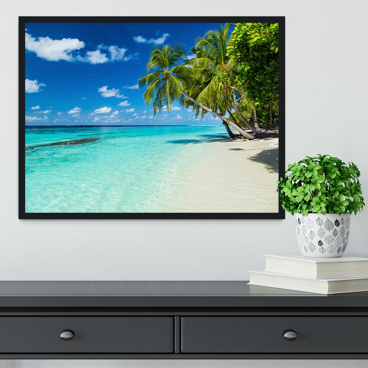 coco palms on paradise beach Framed Print - Canvas Art Rocks - 2