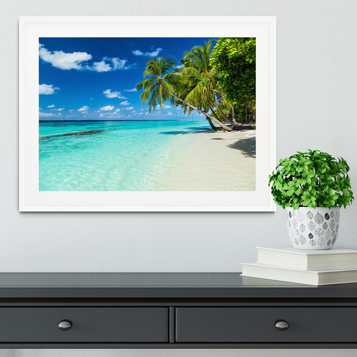 coco palms on paradise beach Framed Print - Canvas Art Rocks - 5