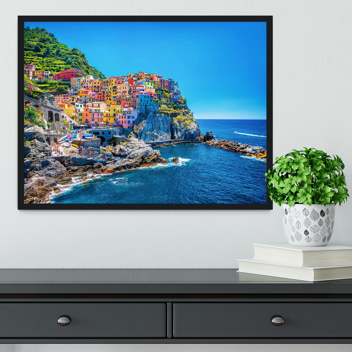 colorful cityscape on the mountains Framed Print - Canvas Art Rocks - 2