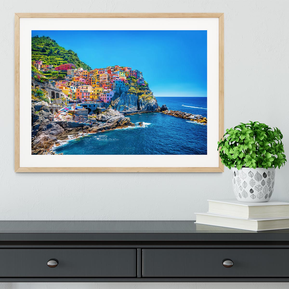 colorful cityscape on the mountains Framed Print - Canvas Art Rocks - 3