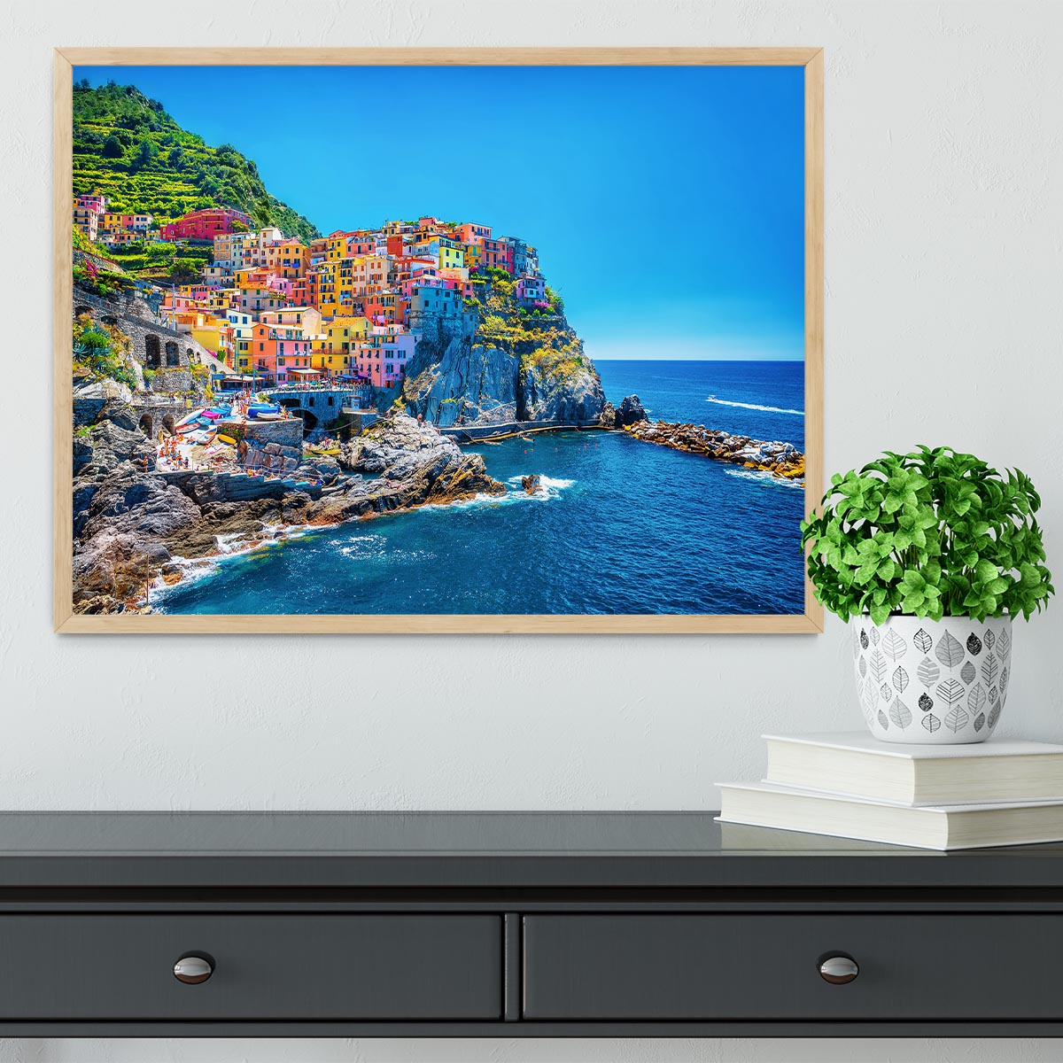 colorful cityscape on the mountains Framed Print - Canvas Art Rocks - 4